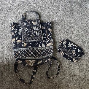 Vera Bradley backpack with matching zipper pouch